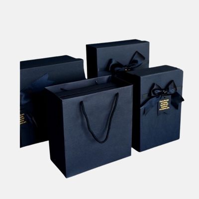 Black Two Piece Gift Box with Ribbon Bow